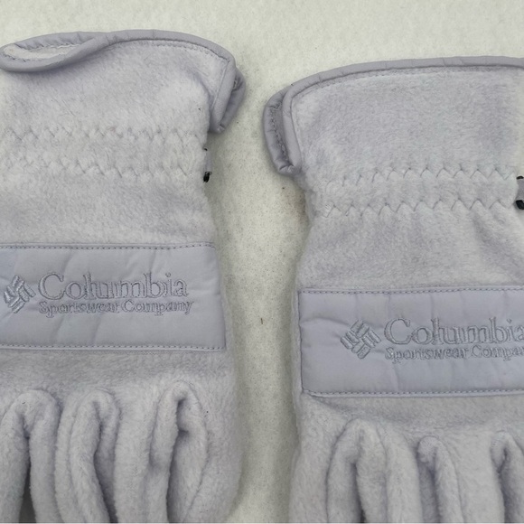 COLUMBIA Women’s Fleece Gloves White/super light purple/blue size: Medium - Picture 3 of 9